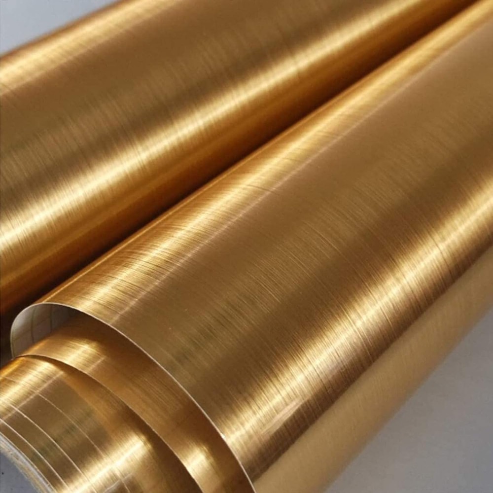 Glitter Vinyl Roll - Papel tapiz dorado autoadhesivo limpiable, extraíble,
