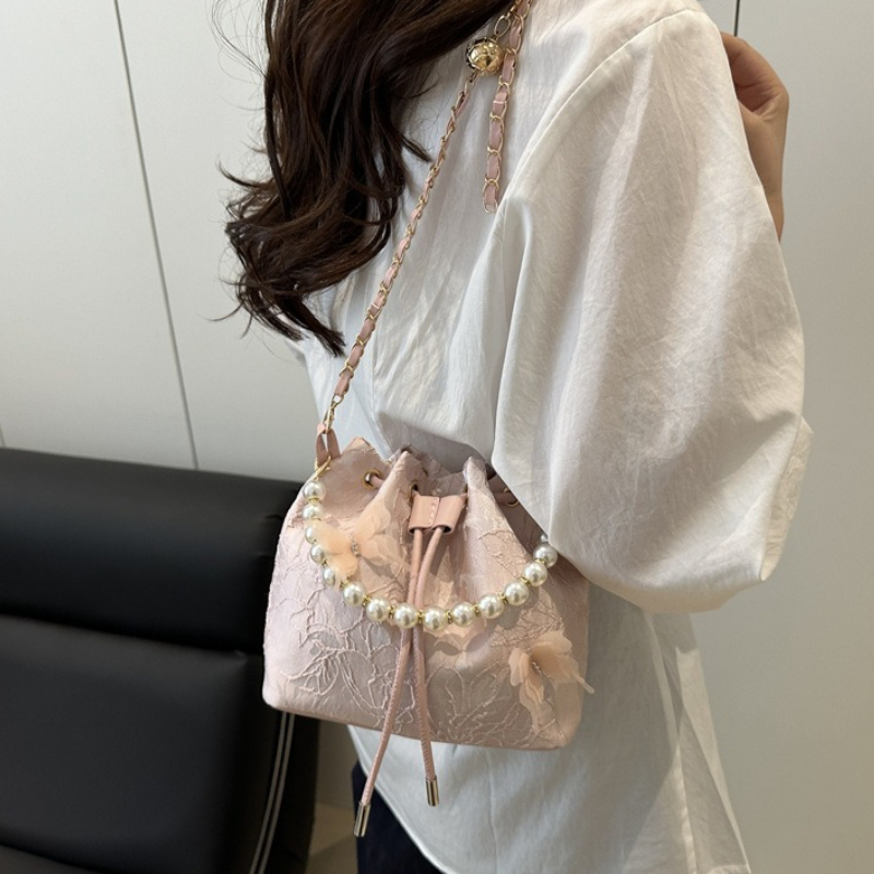 Beaded Trim Fringe - Elegante Bolso de Mano con Cordón