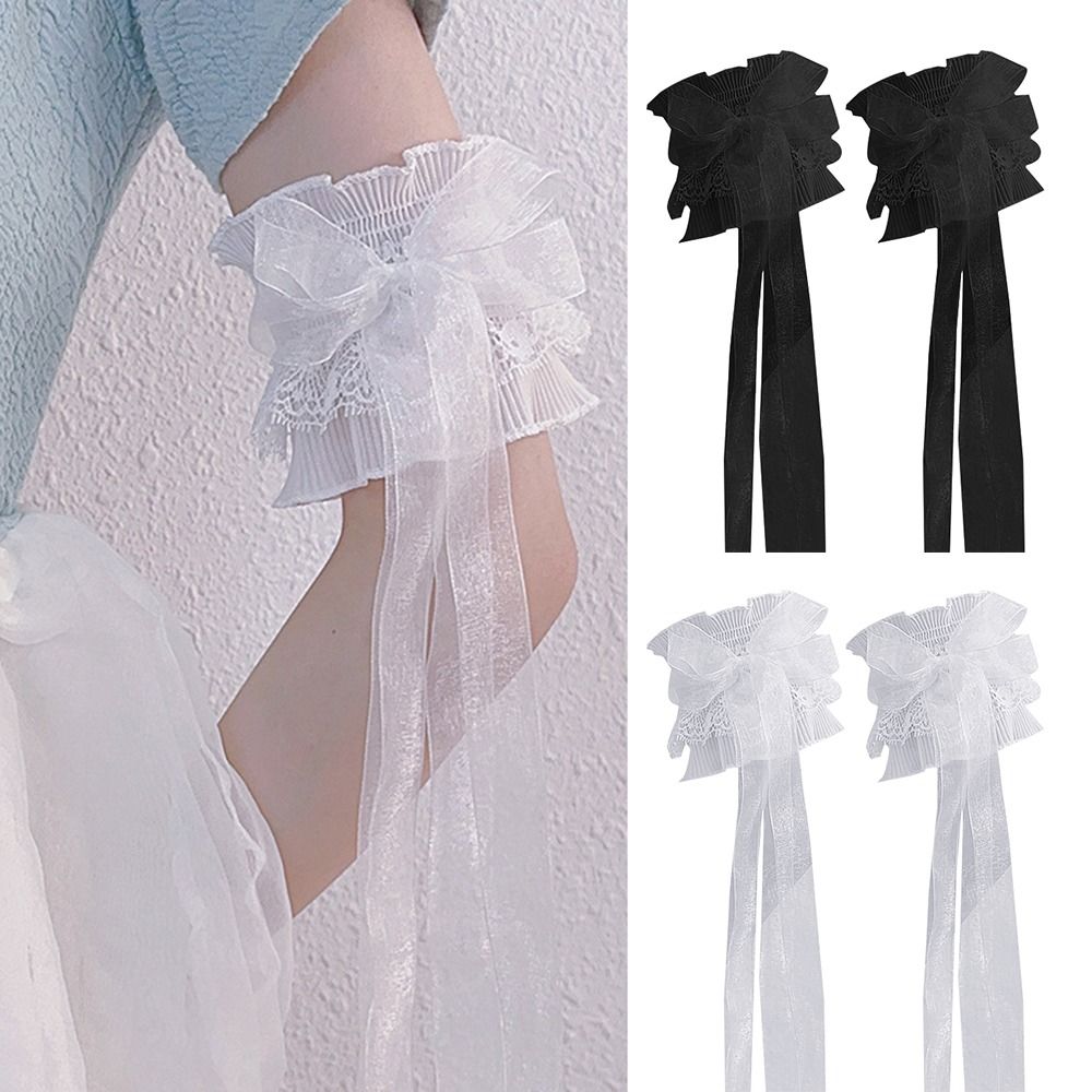 Lace Ribbon Trim - Calentadores de brazo con lazo, manga