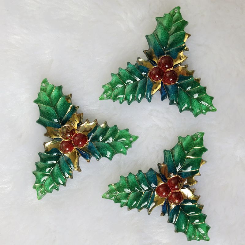 Embellishment Glue Craft - Hojas de Navidad de resina para