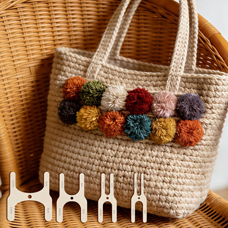Pom Pom Maker Tool - Juego de 4 Herramientas de Madera
