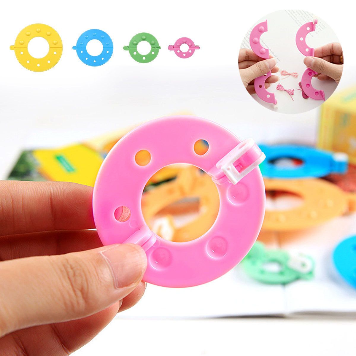 Pom Pom Maker Tool - Kit de 8 Piezas para Hacer