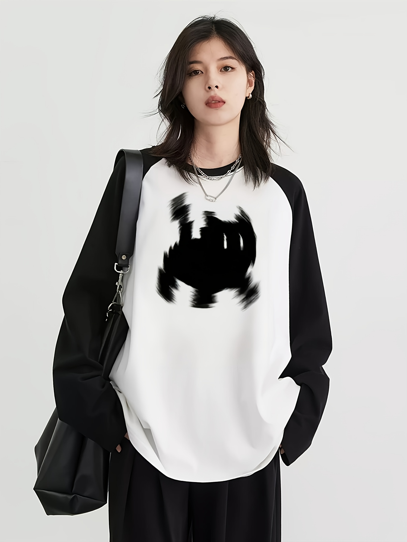 Embellish Knit - Camiseta de Manga Larga Raglán Y2K