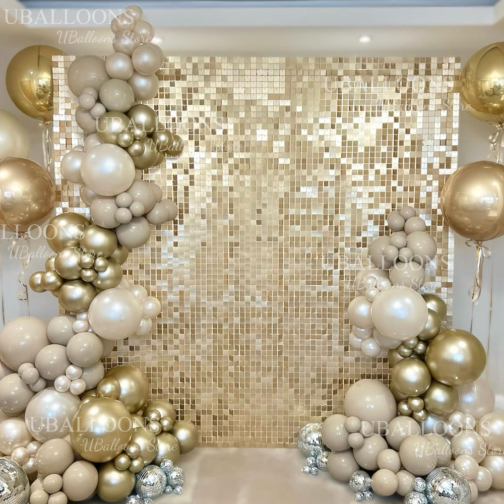 Paneles de Fondo Dorado Mate C - Sequin Fabric Panel reseña y precio