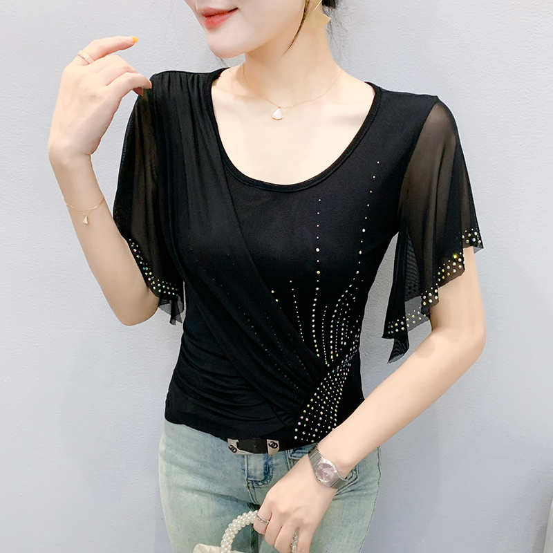 Top de malla para mujer de ver - Beaded Trim Fringe reseña y precio