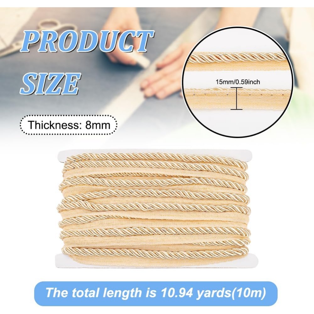 Cinta trenzada de color caqui  - Cord Trim Twisted reseña y precio
