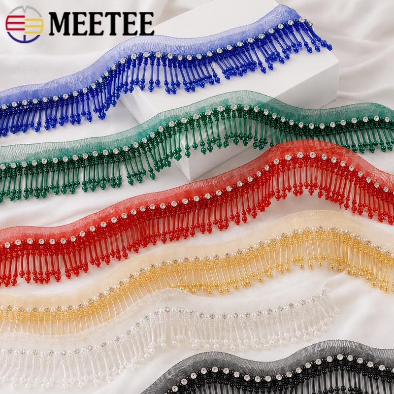 1 yarda de encaje con cuentas  - Beaded Trim Fringe reseña y precio