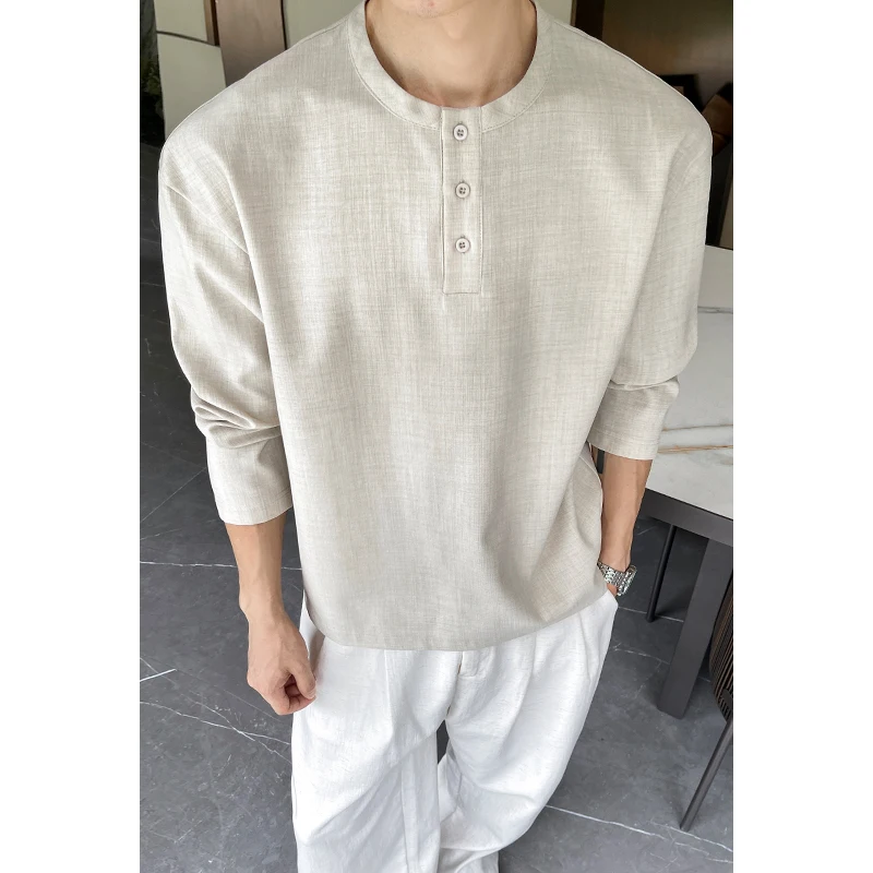 Camisa Henley Casual de Lino S - Embellish Knit reseña y precio