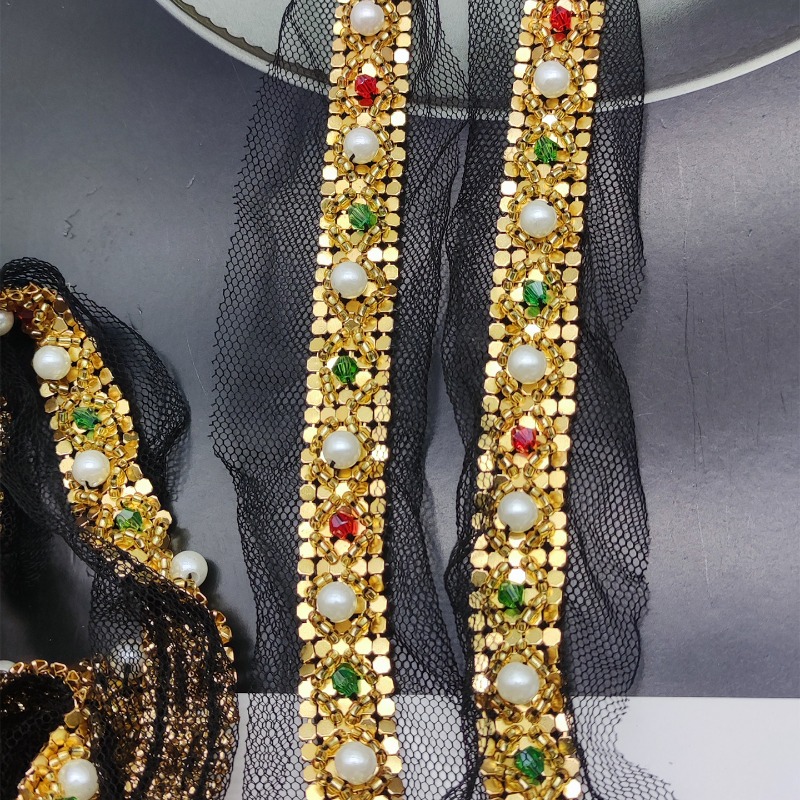 Nuevo Encaje con Cuentas Dorad - Lace Ribbon Trim reseña y precio