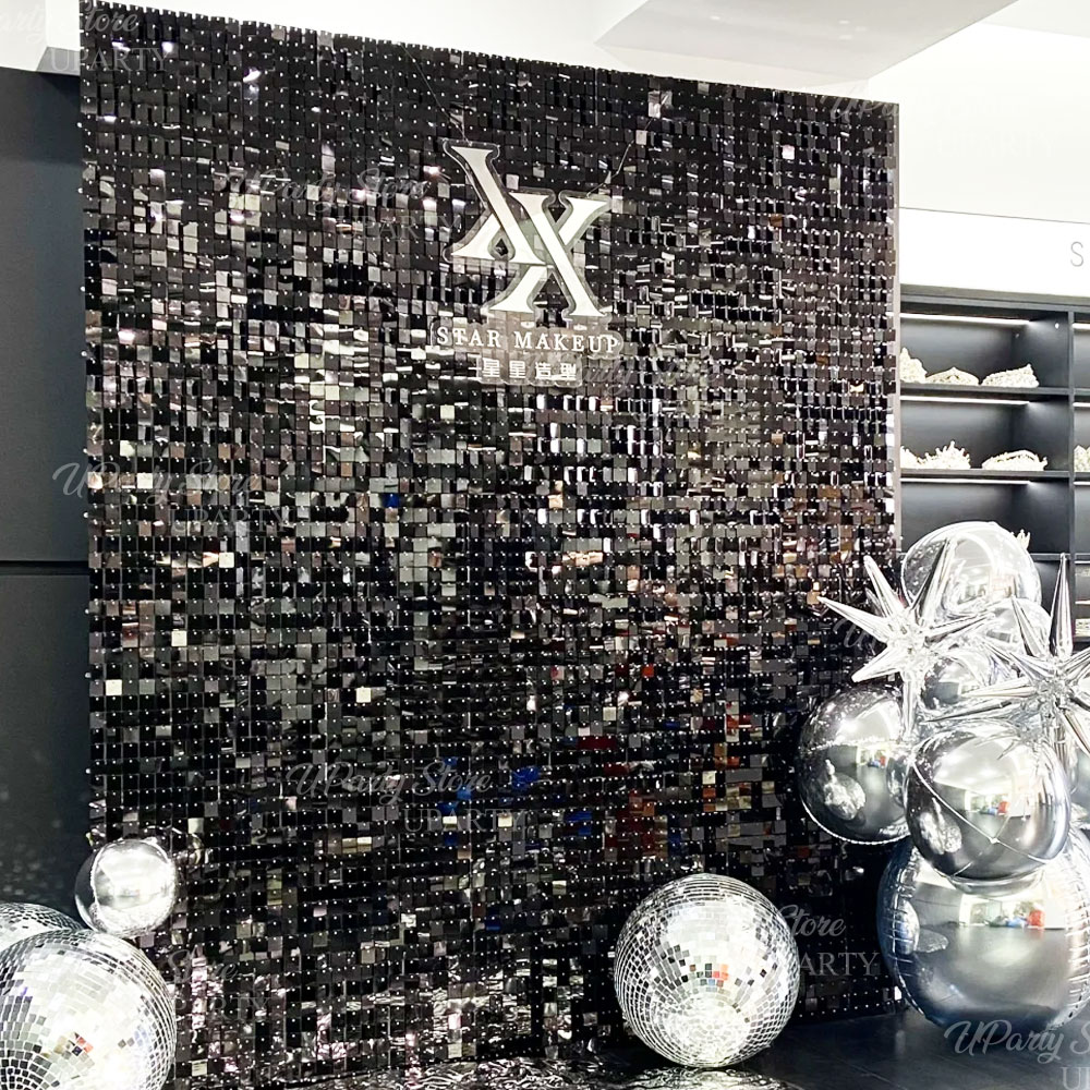 Fondo de pared brillante negro - Sequin Fabric Panel reseña y precio